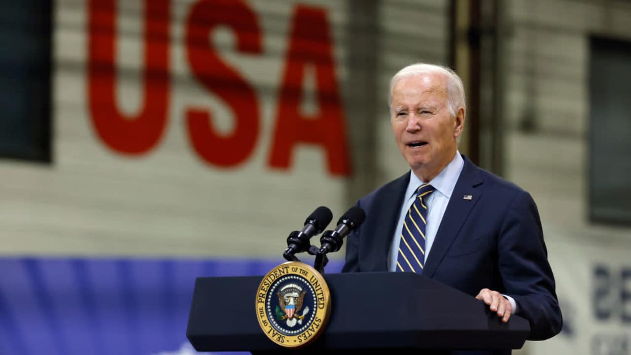 President Joe Biden speaking about Bidenomics
