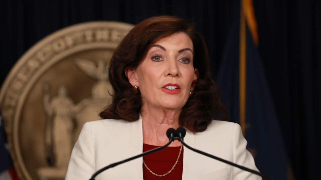 Governor Kathy Hochul is pictured during Press Conference at her offices in Midtown Manhattan early Tuesday November 21, 2023.
