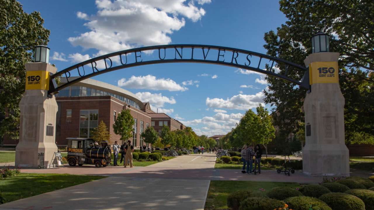 Campus gate on Purdue University campus