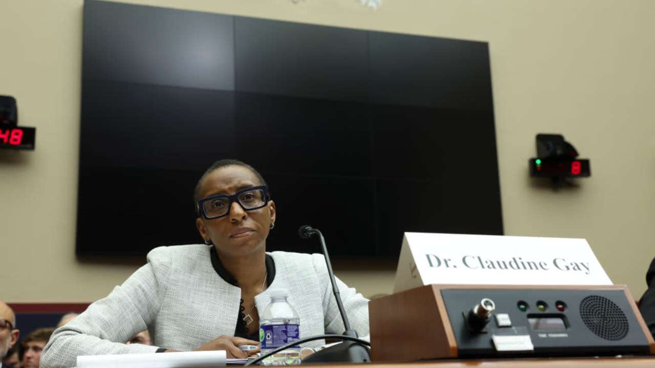 Dr. Claudine Gay testifying in a hearing