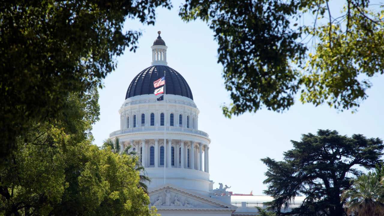 Exterior of the State Capitol building in Sacramento, California.