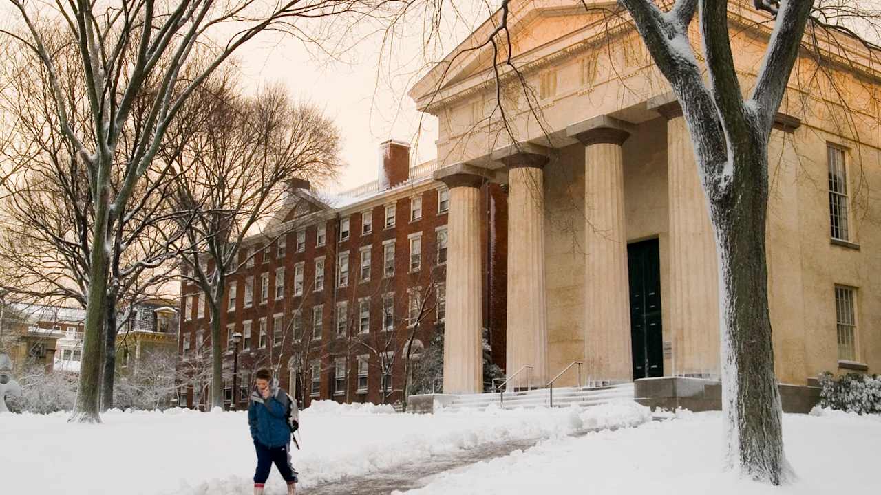 Brown University after a snowstorm