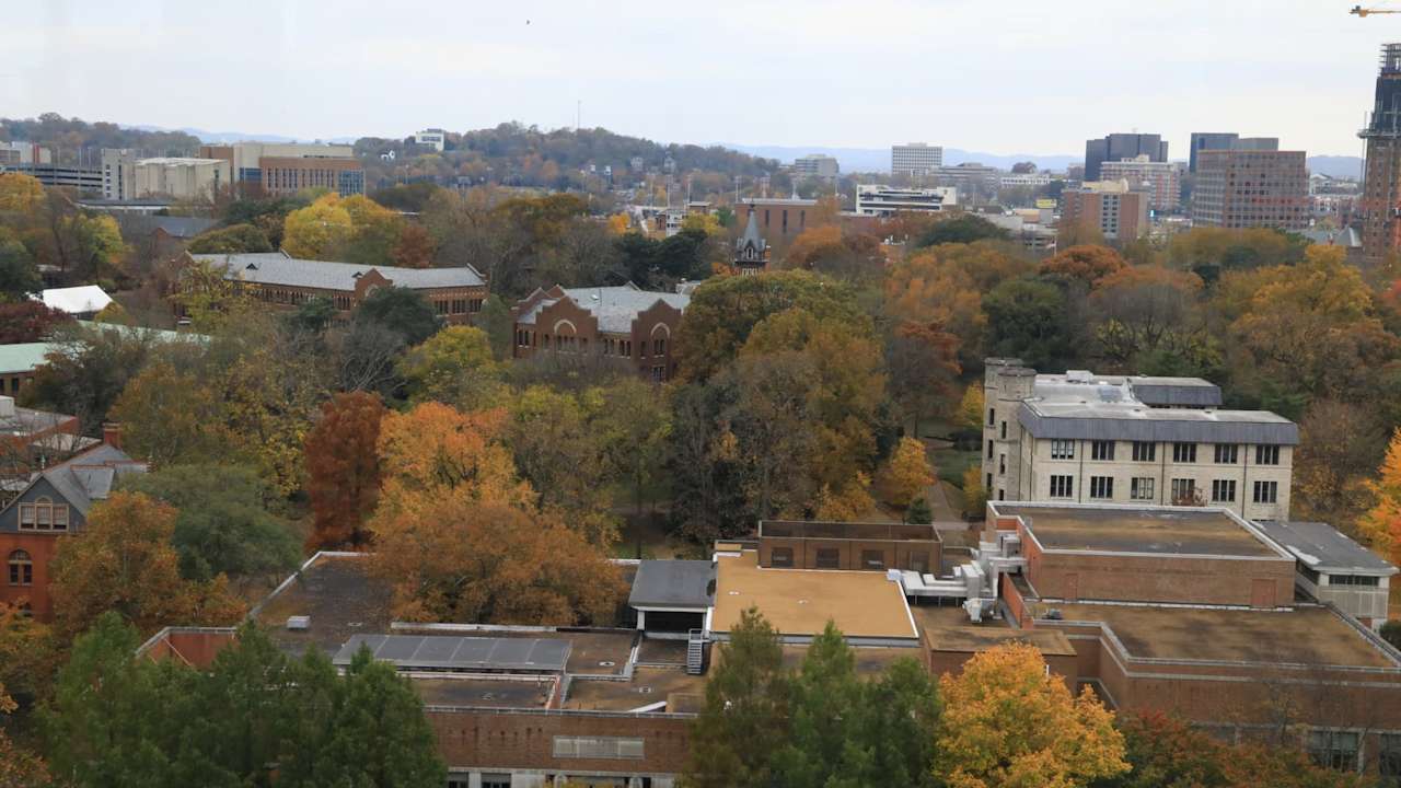 Campus of Vanderbilt University, high angle view