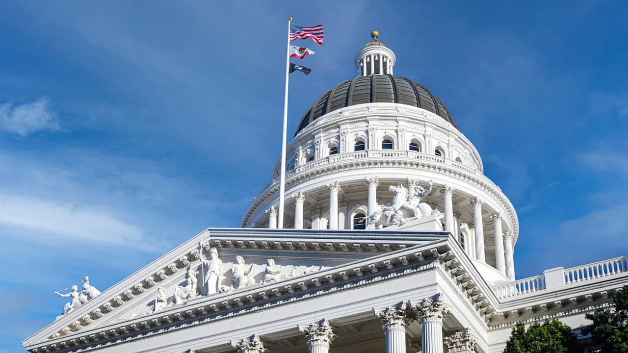 The Neoclassical rotunda of the California State Capitol building in Sacramento, California. The State Capitol building serves as the primary seat of California's state government.