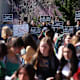BERKELEY, CALIFORNIA - MARCH 08: Pro-life demonstrators hold signs as they stage a counter protest to a protest in favor of abortion rights on the steps of Sproul Hall on the U.C. Berkeley campus on March 08, 2022 in Berkeley, California. Dozens of demonstrators staged a protest at U.C. Berkeley advocating for abortion rights on International Women's Day.