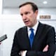 Senator Chris Murphy of Connecticut speaking with reporters in the White House.
