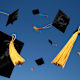Graduation Caps Thrown in the Air