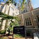 A sign noting the entrance to Yale Law School on the Yale University campus in New Haven, Connecticut.