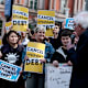 WASHINGTON, DC - APRIL 27: Activists listen as Sen. Bernie Sanders (I-VT) speaks at a Student Loan Forgiveness rally on Pennsylvania Avenue and 17th street near the White House on April 27, 2022 in Washington, DC. Student loan activists including college students held the rally to celebrate U.S. President Joe Biden's extension of the pause on student loans and also urge him to sign an executive order that would fully cancel all student debt. (Photo by Anna Moneymaker/Getty Images)