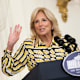 US First Lady Jill Biden speaks during a back-to-school K-12 Cybersecurity Summit in the East Room of the White House in Washington, DC, on August 8, 2023.