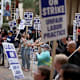 University of California picketers protest at the University of California campus in Irvine on Tuesday, Dec. 6, 2022. Strikers consisted of members of the United Auto Workers (UAW) union, which represents Academic Student Employees (Teaching Assistants/Associates, Readers, and Tutors), Graduate Student Researchers, Postdoctoral Scholars, and Academic Researchers (Academic Specialists, Project Scientists, and Professional Researchers).