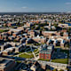 Aerial view of Howard University campus in Washington, DC.