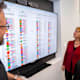 Students analyzing AI-generated data responses with computer science professor Elke Rundensteiner at Worcester Polytechnic Institute.