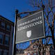 Signage outside of the Undergraduate Admissions Office at Dartmouth College in Hanover, New Hampshire.