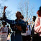 Students march against what speakers described as a racist culture at the University of South Carolina on January 20, 2023. While some speakers were inspired to act by a viral video showing a woman who claimed to be a USC student using racial slurs, speakers say they have experienced racism on campus before the video surfaced.