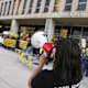Demonstrators gather outside of the offices of the U.S. Department of Education in Washington, D.C. on March 13, 2025
