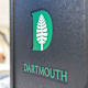 The Dartmouth College logo is seen on the Dartmouth College campus