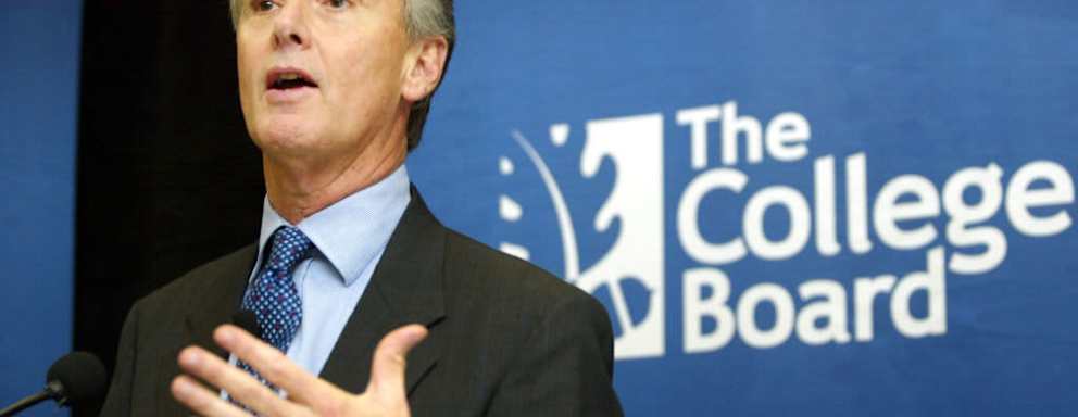 NEW YORK - JUNE 27: College Board President Gaston Caperton speaks at a press conference at College Board headquarters June 27, 2002 in New York City. College Board trustees decided June 27 to add a written essay and other changes to the SAT in an overhaul of the college entrance exam. The first administration of the new SAT will occur in March of 2005. (Photo by Mario Tama/Getty Images)