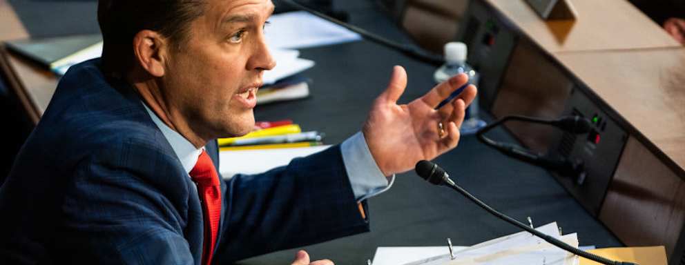 WASHINGTON, DC March 22, 2022: U.S. Senator Ben Sasse (R-NE) question Supreme Court nominee Judge Ketanji Brown Jackson on the second day of her confirmation hearing before the Senate Judiciary Committee on Capitol Hill on Tuesday, March 22, 2022 in Washington, DC. (Photo by Demetrius Freeman/The Washington Post via Getty Images)