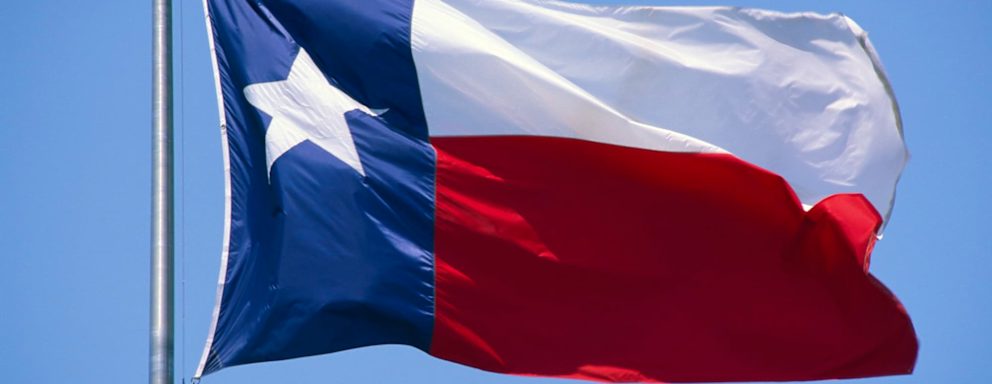 Texas State Flag Blowing in Breeze