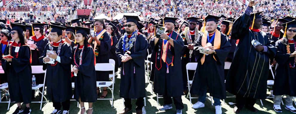 Long Beach, CA - June 09: Long Beach City College graduation ceremony allowed students from 2020, 2021, and 2022 to walk the stage for the first in person commencement since 2019,"nin Long Beach on Thursday, June 9, 2022. (Photo by Brittany Murray/MediaNews Group/Long Beach Press-Telegram via Getty Images)