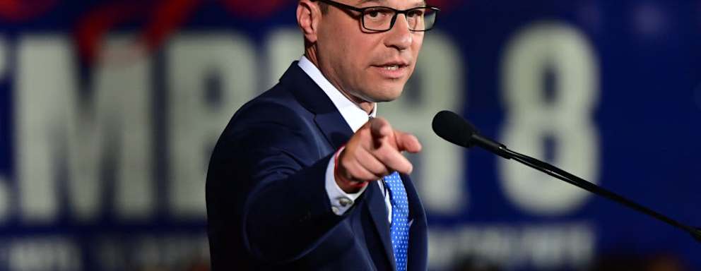 OAKS, PA - NOVEMBER 08: Democratic gubernatorial nominee Josh Shapiro gives a victory speech to supporters at the Greater Philadelphia Expo Center on November 8, 2022 in Oaks, Pennsylvania. Shapiro defeated Republican gubernatorial candidate Doug Mastriano. (Photo by Mark Makela/Getty Images)