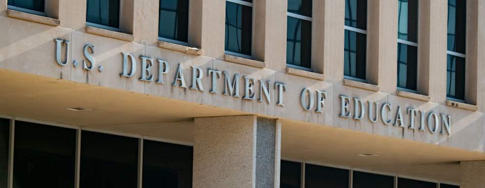 The U.S. Department of Education building stands in Washington, D.C., U.S., on Tuesday, Aug. 18, 2020. U.S. public schools need $200 billion in federal aid to be able to safely open for the fall semester with the coronavirus continuing to circulate witnesses told a House panel this month. Photographer: Erin Scott/Bloomberg via Getty Images