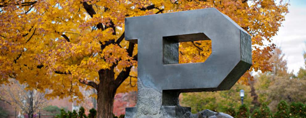 A large sculpture stands on the campus of Purdue University in West Lafayette, Indiana, U.S., on Monday, Oct. 22, 2012. Administrative costs on college campuses are soaring, crowding out instruction at a time of skyrocketing tuition and $1 trillion in outstanding student loans. At Purdue and other U.S. college campuses, bureaucratic growth is pitting professors against administrators and sparking complaints that tight budgets could be spent more efficiently. Photographer: Daniel Acker/Bloomberg via Getty Images