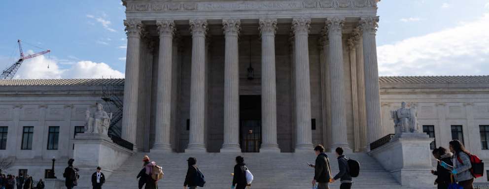 The US Supreme Court in Washington, DC, US, on Tuesday, Feb. 21, 2023. A case being argued today tests whether Google's YouTube can be held liable for automated recommendations of Islamic State terrorism videos, challenging Section 230 of the Communications Decency Act. Photographer: Eric Lee/Bloomberg via Getty Images