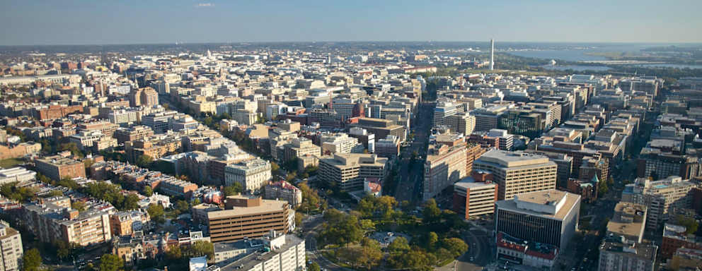 Aerial photograph of Washington DC, Dupont Circle