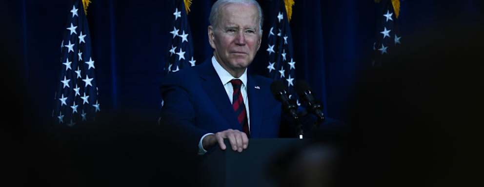 MONTEREY PARK, CA - MARCH 14: U.S. President Joe Biden delivers remarks on his efforts to reduce gun violence in nationwide, at Boys and Girls Club of West San Gabriel Valley in Monterey Park, California, United States on March 14, 2023. (Photo by Tayfun CoÅkun/Anadolu Agency via Getty Images)