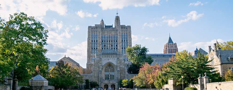 A photo of Yale campus during the day.