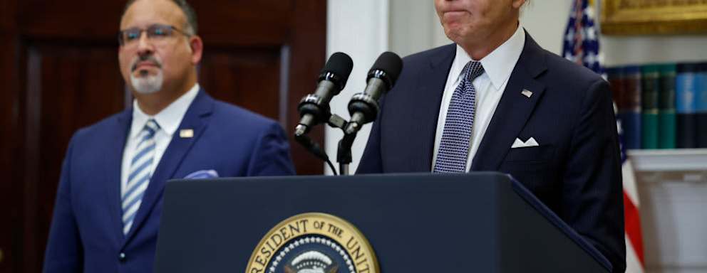 President Biden speaking at a podium