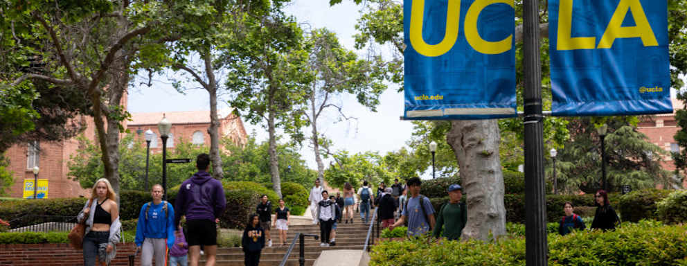 Students walking on UCLA campus