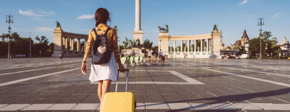 Tourist woman visiting Budapest