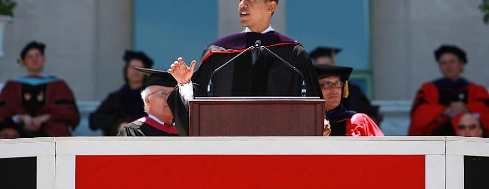 Barack Obama Gives Commencement Address At Wesleyan University