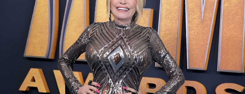 US singer and songwriter Dolly Parton arrives at the 57th Academy of Country Music awards at Allegiant Stadium in Las Vegas, Nevada, on March 7, 2022.