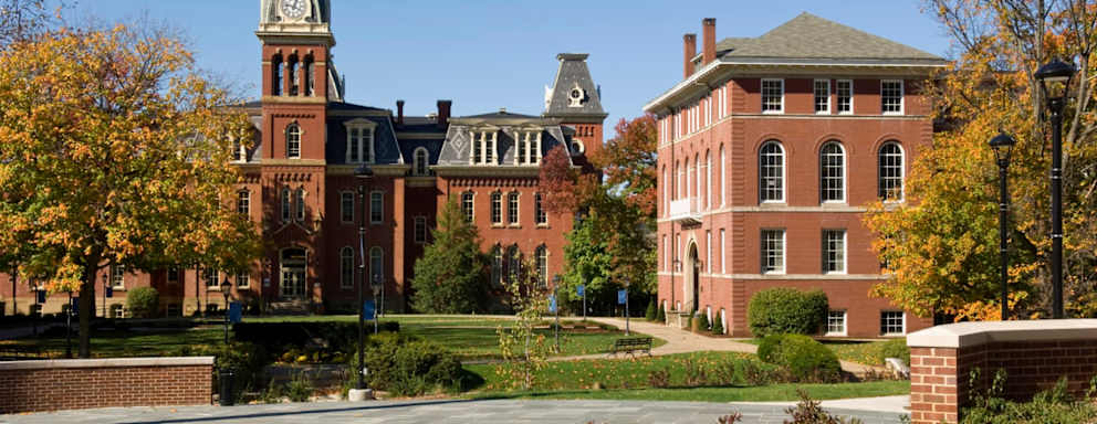 Woodburn Hall in autumn on WVU campus