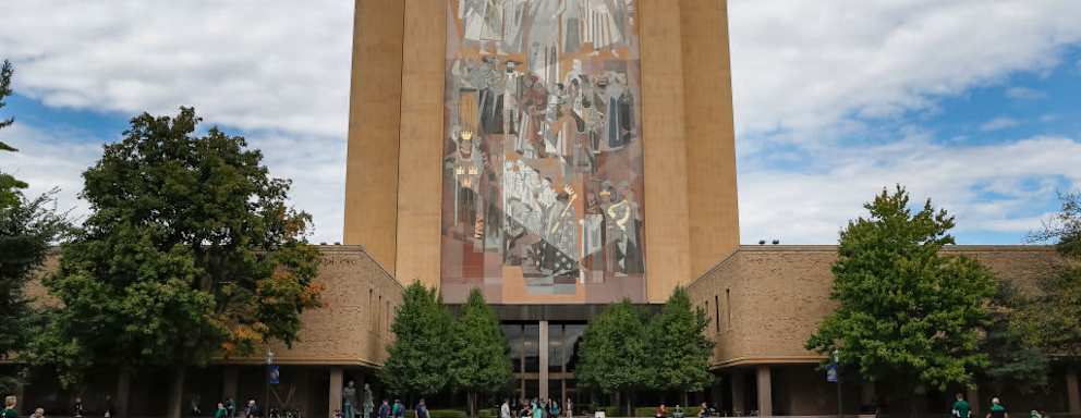 Word of Life Mural on the Hesburgh Library on the Notre Dame campus