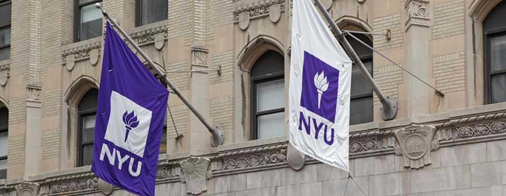 New York University flags and logos