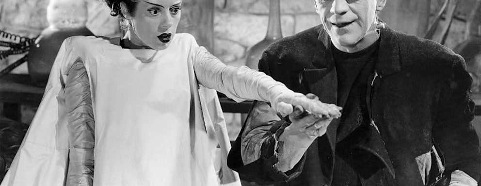 Elsa Lanchester and Boris Karloff in Bride of Frankenstein