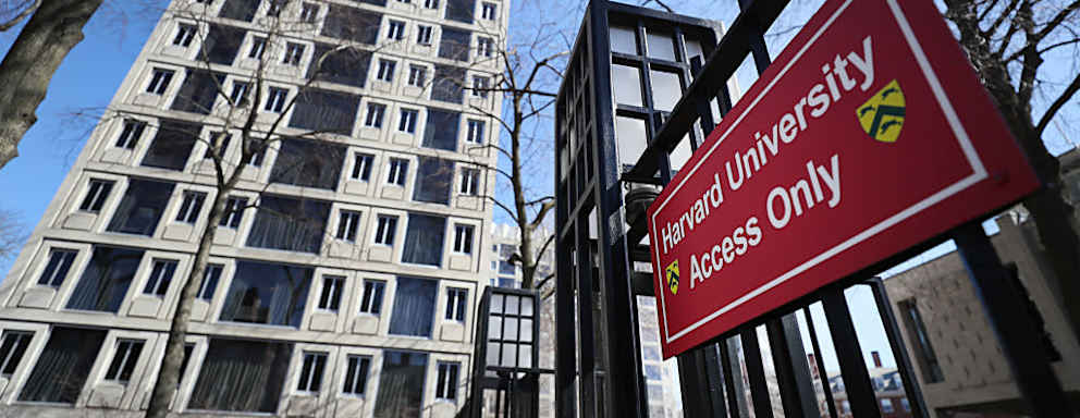 Exterior of the Leverett Towers dormitory at Harvard University.