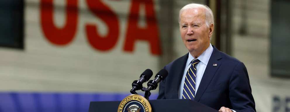 President Joe Biden speaking about Bidenomics