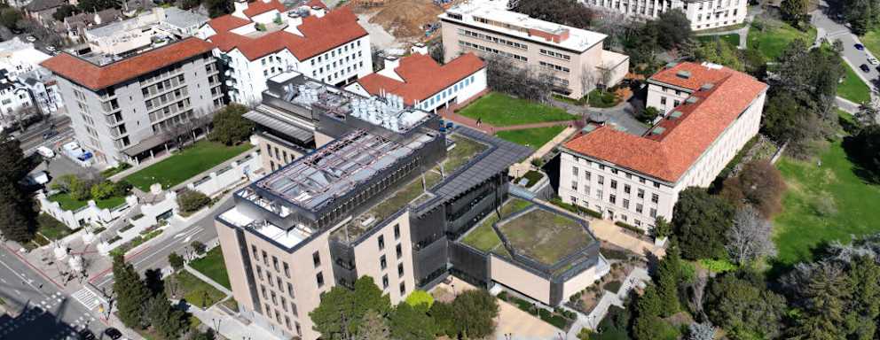View from drone of UC Berkeley campus