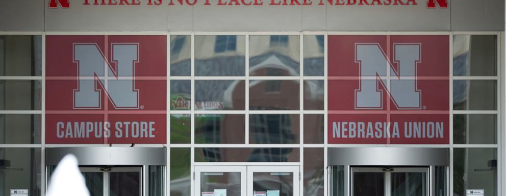 Sign on the exterior of the University of Nebraska-Lincoln student union building.