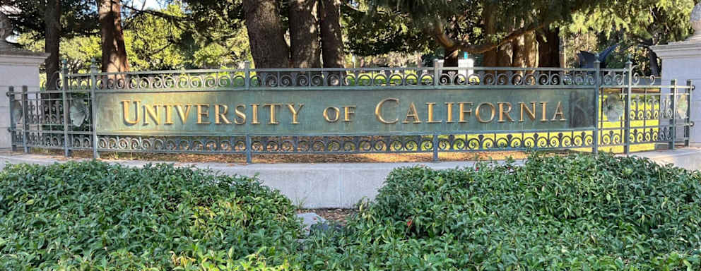 University of California campus sign.