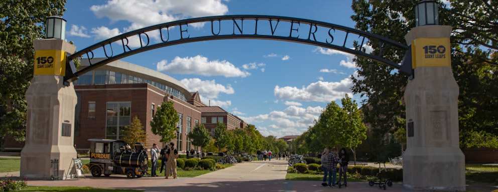 Campus gate on Purdue University campus