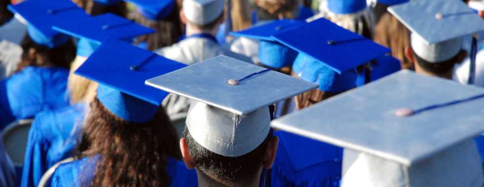 Graduates at commencement