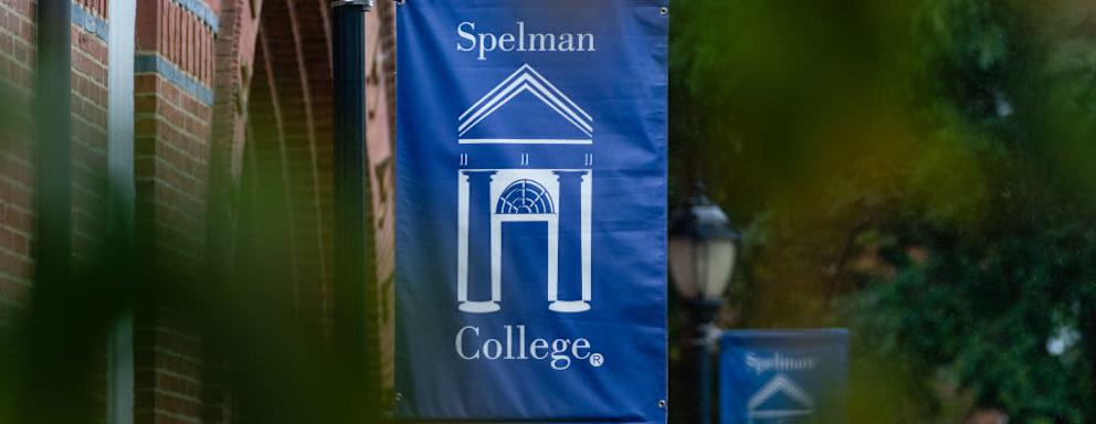 Spelman College campus building banner