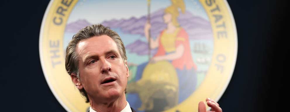California Governor Gavin Newsom speaks during a press conference in Sacramento, California.